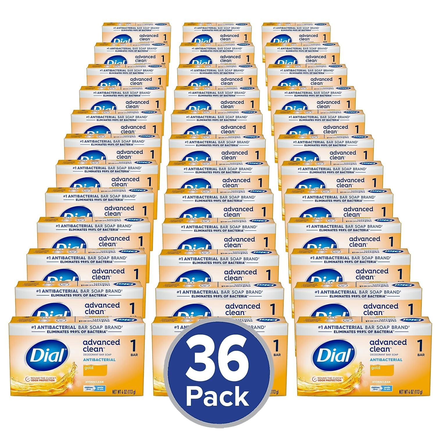 Antibacterial Deodorant Bar Soap, Advanced Clean, Gold, 4 Oz, 12 Bars - Bulk Pack
