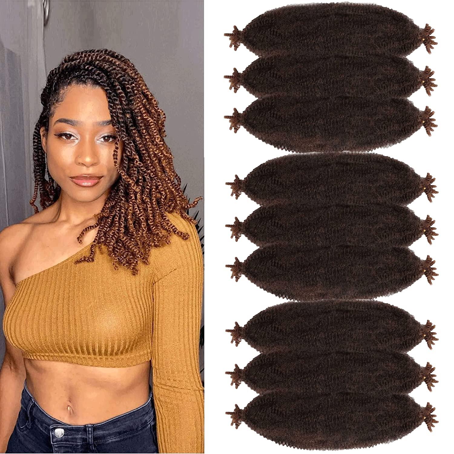 LingGuan PreSeparated Springy Afro Twist Hair 16 Inch kinky Spring