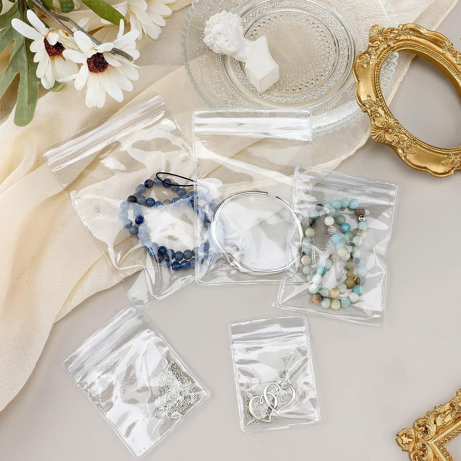  Clear Plastic Jewelry Zip Bags, 10PCS Self Seal
