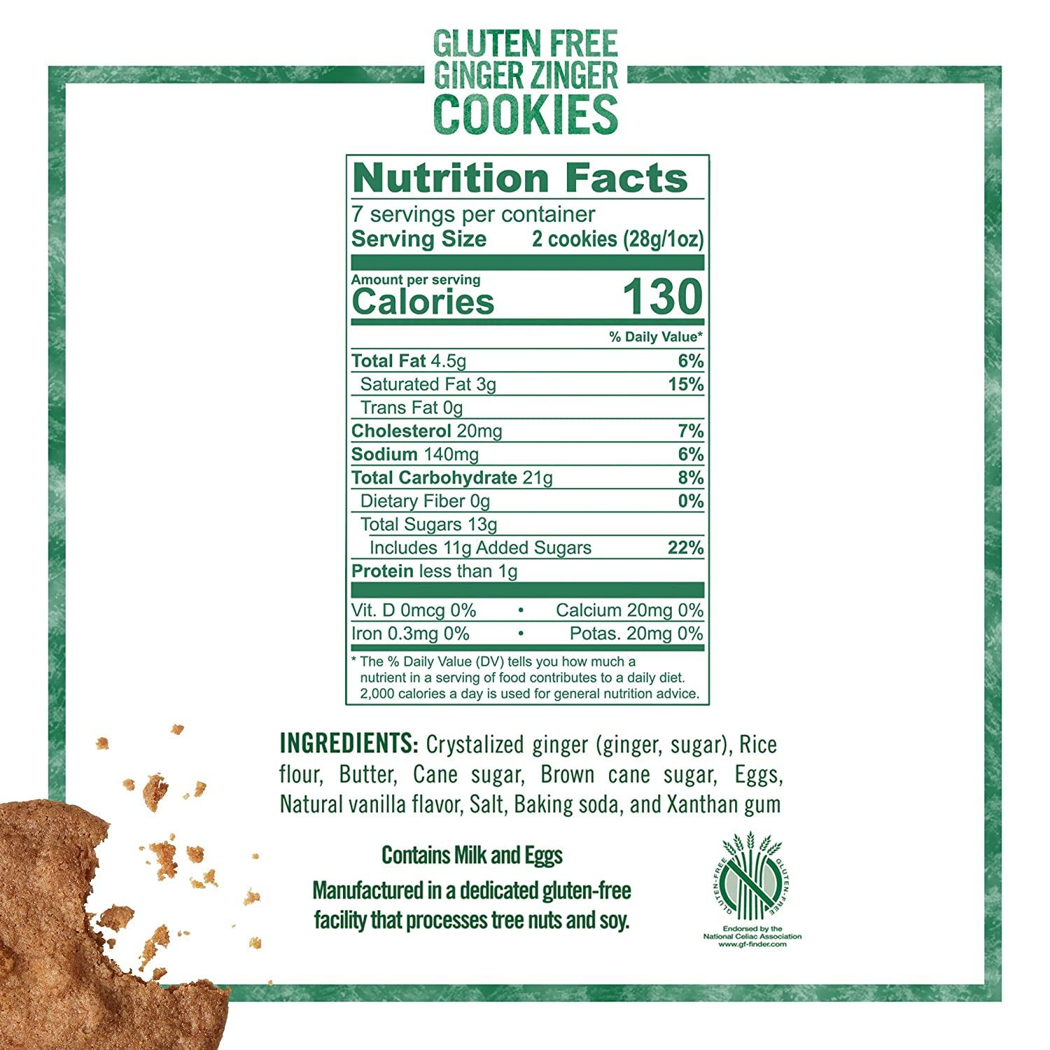 Tates Bake Shop Gluten Free Ginger Zinger Cookies 7 oz