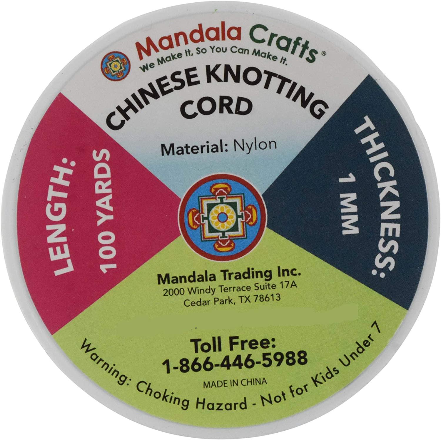 Mandala Crafts Satin Rattail Cord String from Nylon for Chinese Knot,  Macram, Trim, Jewelry Making Dark Chocolate Brown 1mm