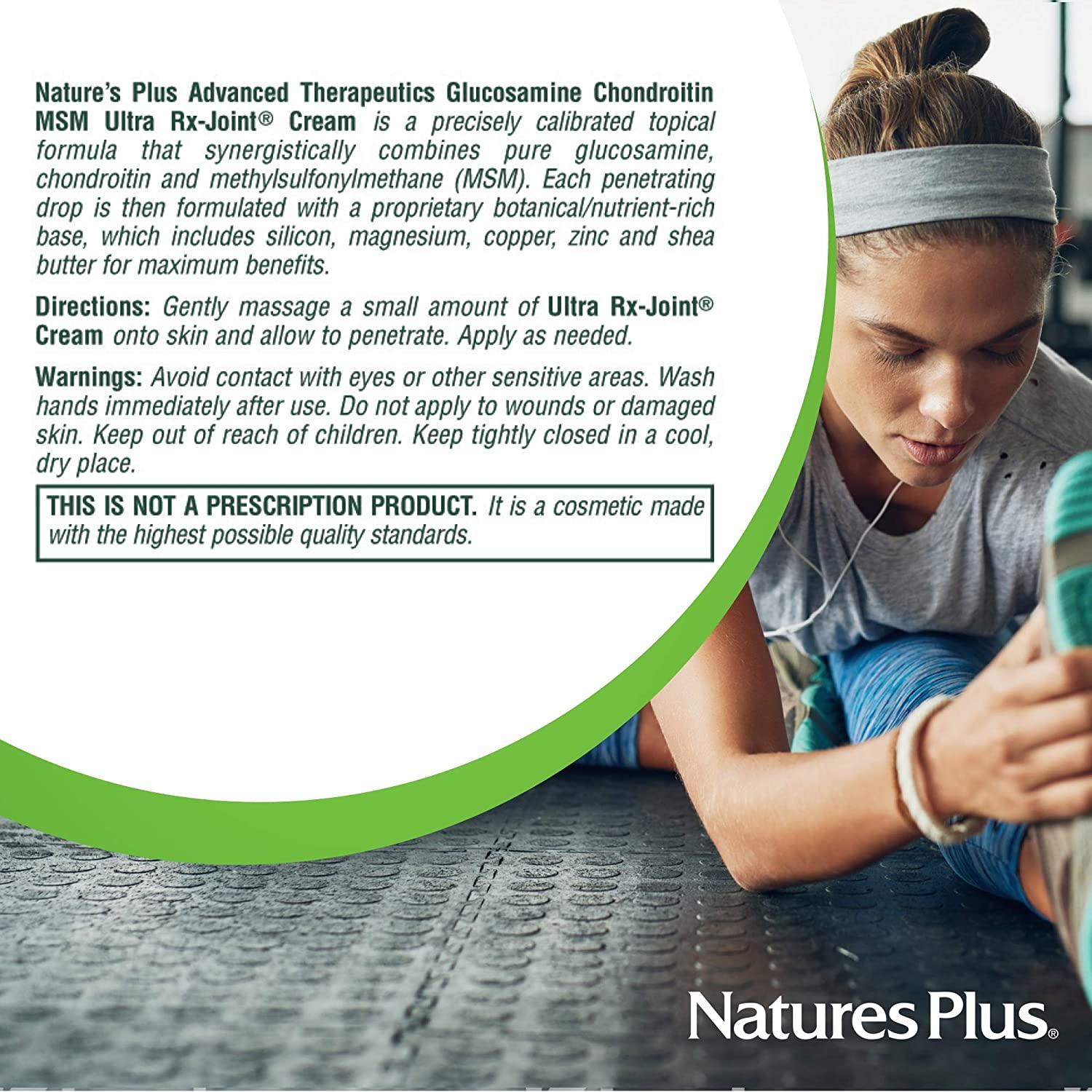 Nature's Plus Advanced Therapeutics Glucosamine Chondroitin MSM Ultra RxJoint Cream 4 fl oz