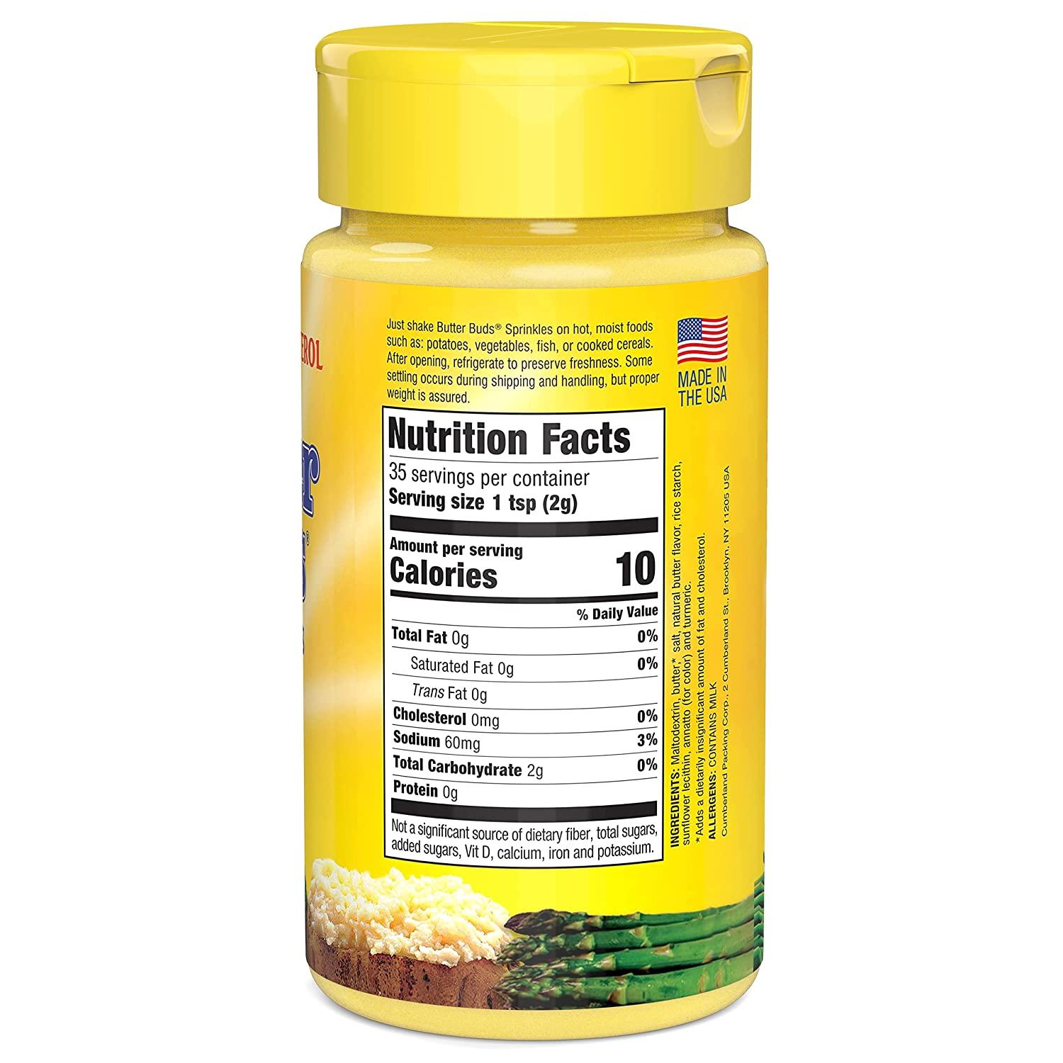 Natural Butter Buds Sprinkles GlutenFree Butter Flavor Granules Lightly Salted FatFree