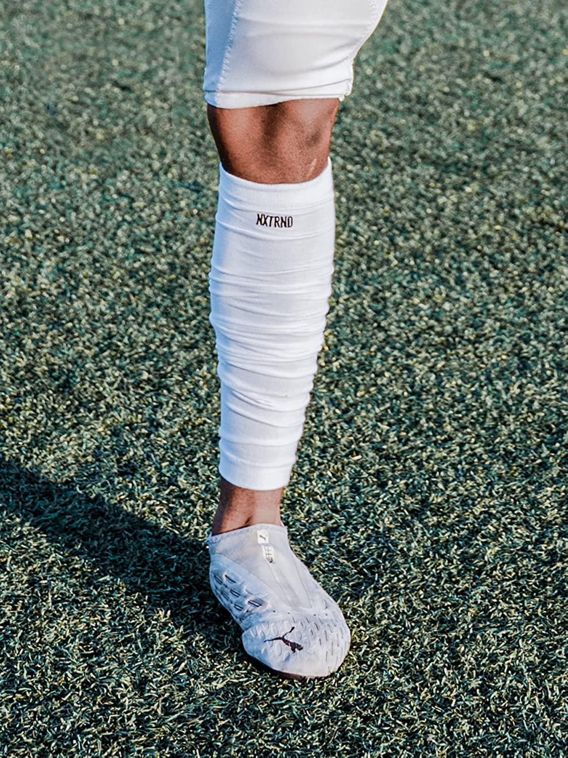 Nxtrnd Football Leg Sleeves, Calf Sleeves for Men & Boys, Sold as a Pair  White One Size