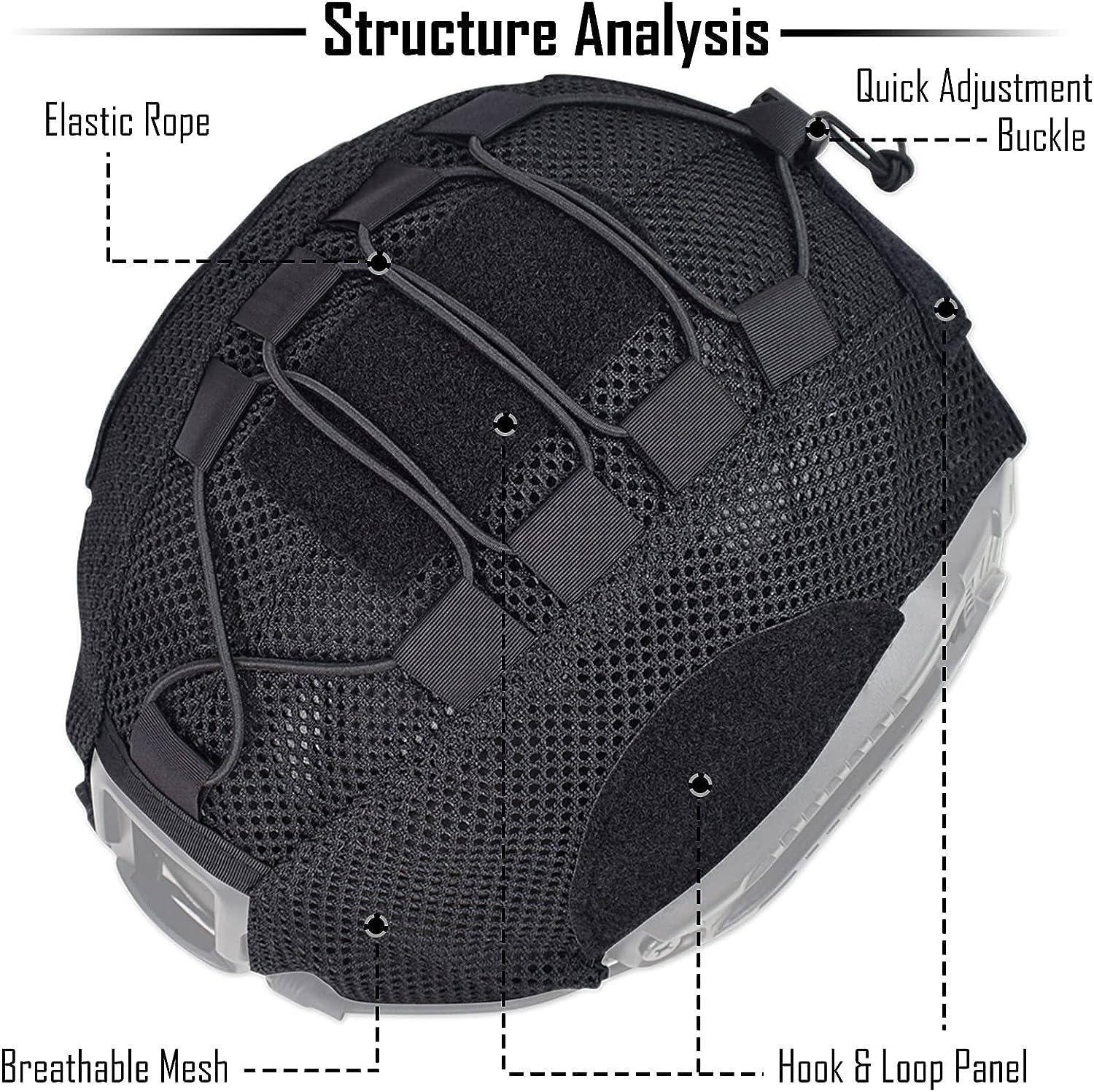 Tactical Helmet Cover Skin Nylon Cloth w/ Elastic Cord Hook&Loop For Fast  Helmet