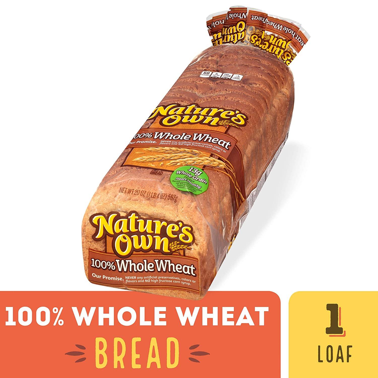 Nature's Own 100 Whole Wheat Bread Loaf 20 oz Freshly Baked and