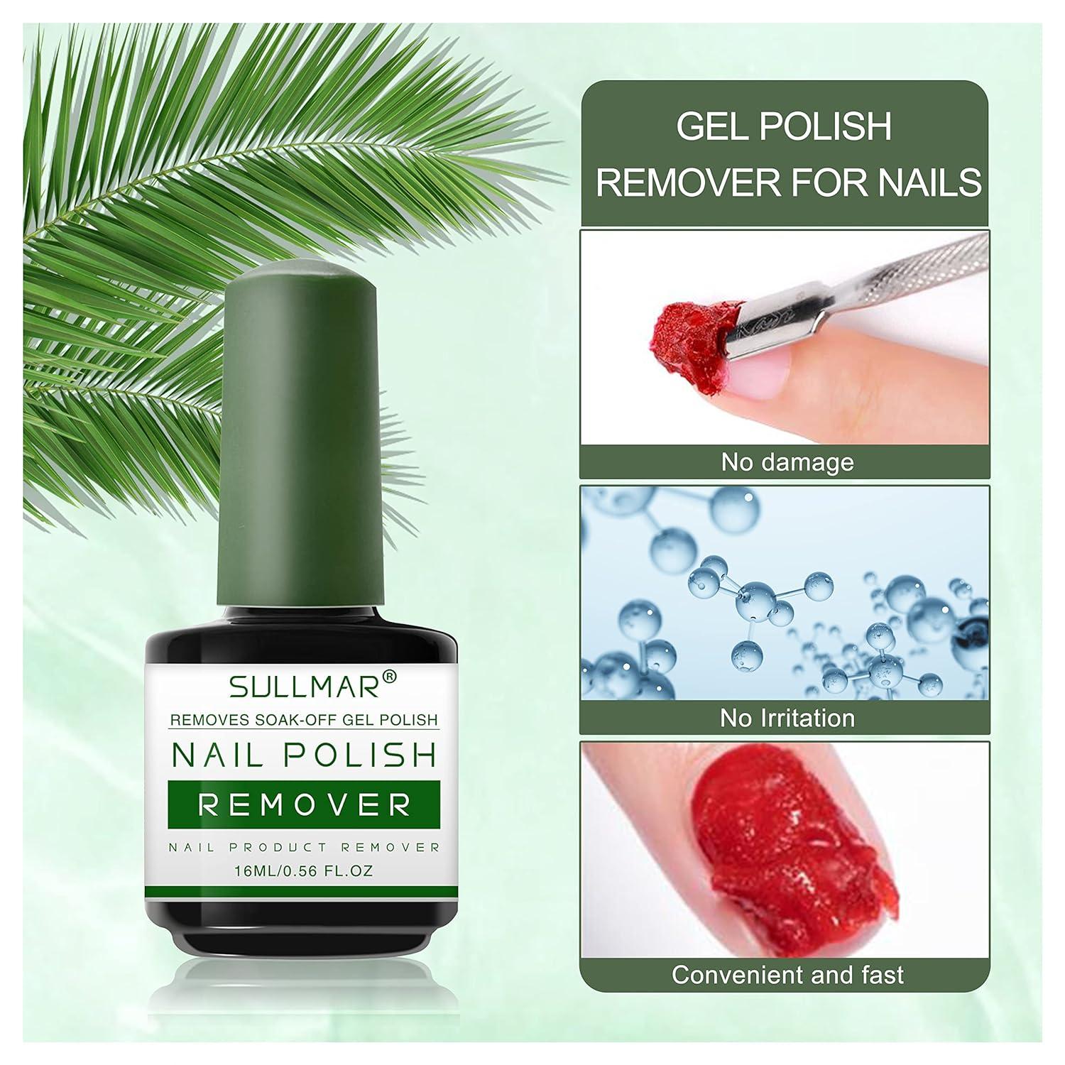 SULLMAR Nail Polish Remover for Nails 1-3 Minutes Easy and Quick Gel  Remover for Nails Gel Nail Polish Remover removedor de esmalte Gel 15ml  (Nail Polish Remover)