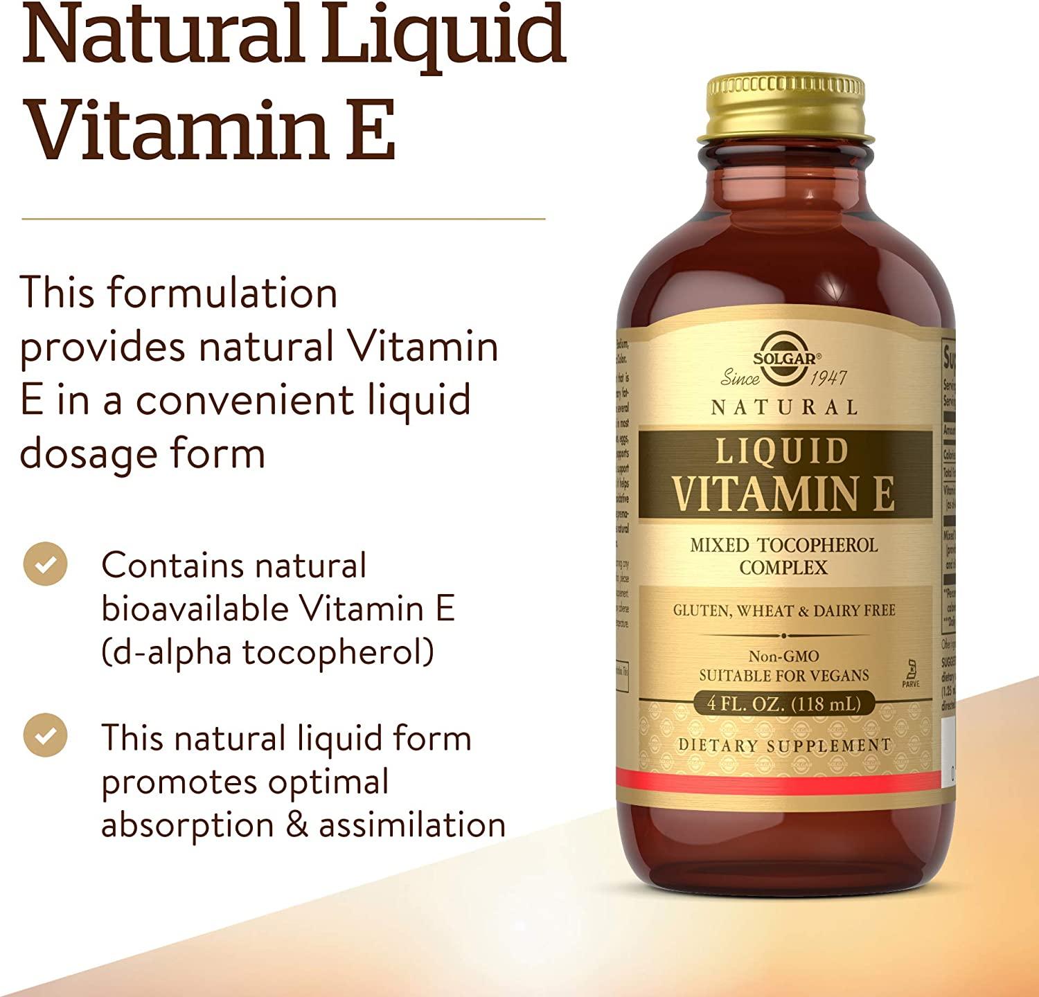 Solgar Liquid Vitamin E 4 fl. oz. Antioxidant & Immune Support for