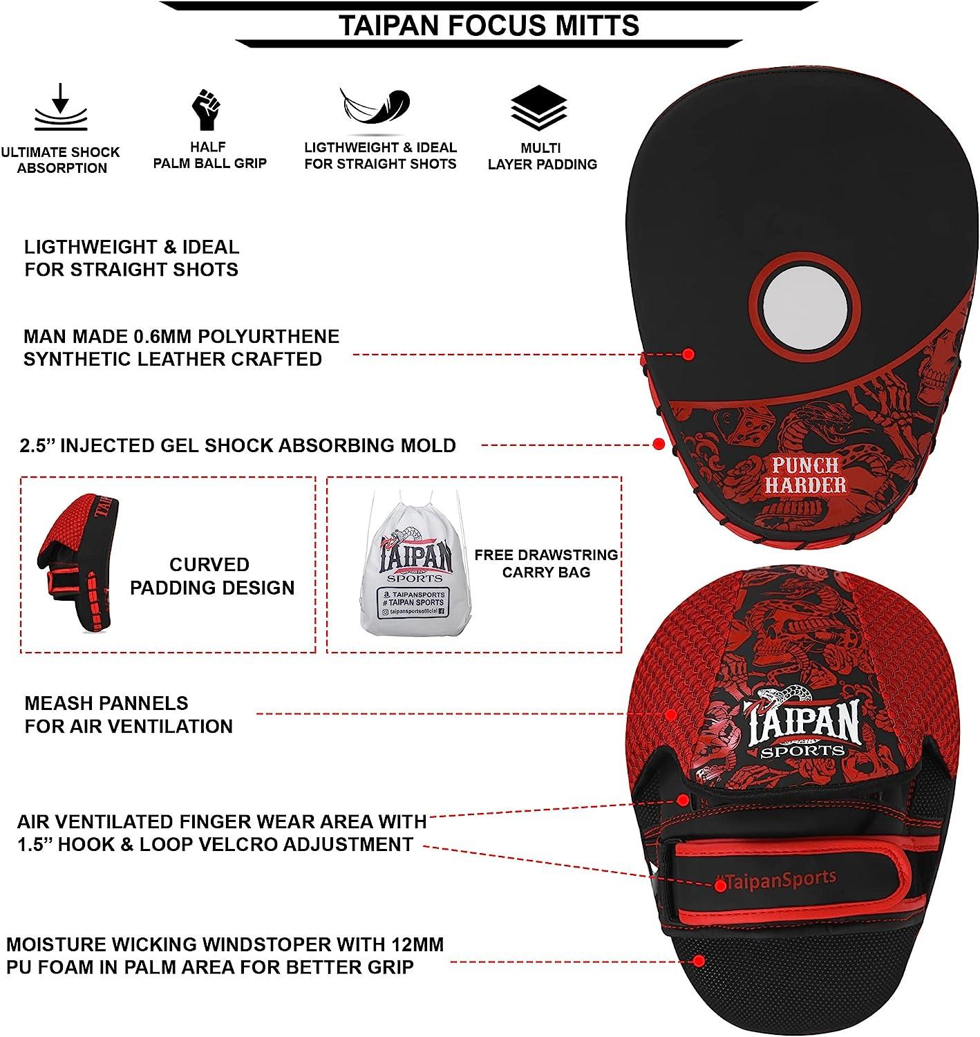 Taipan Sports Boxing Mitts for Muay Thai, Kickboxing, MMA Training