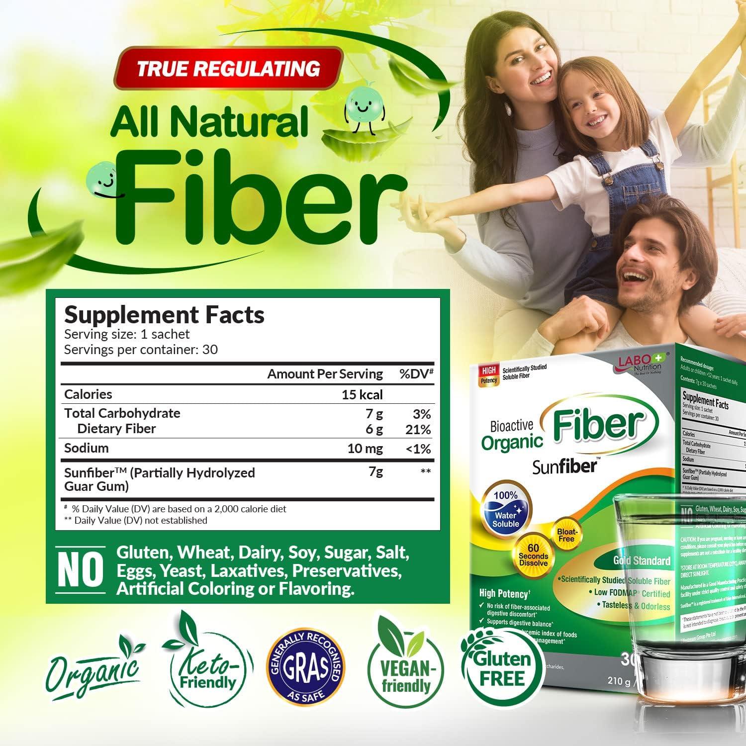LABO Nutrition Bioactive Organic Fiber Sunfiber Soluble Prebiotic Fiber