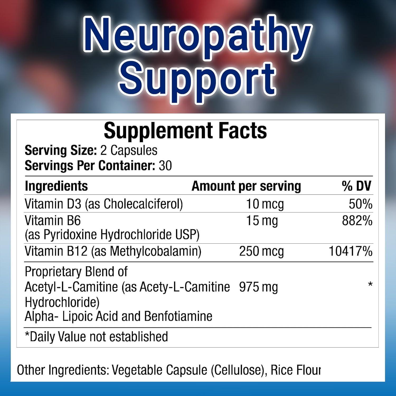 High-Potency Neuropathy Support Supplement | Acetyl-L-Carnitine Thiamine B12 | 60 Vegan Capsules for Nerve Health | Buy Now with Express International Delivery | GoSupps.com High-Potency Neuropathy Support Supplement | Acetyl-L-Carnitine Thiamine B12 | 60 Vegan Capsules for Nerve Health | Buy Now with Express International Delivery | GoSupps.com