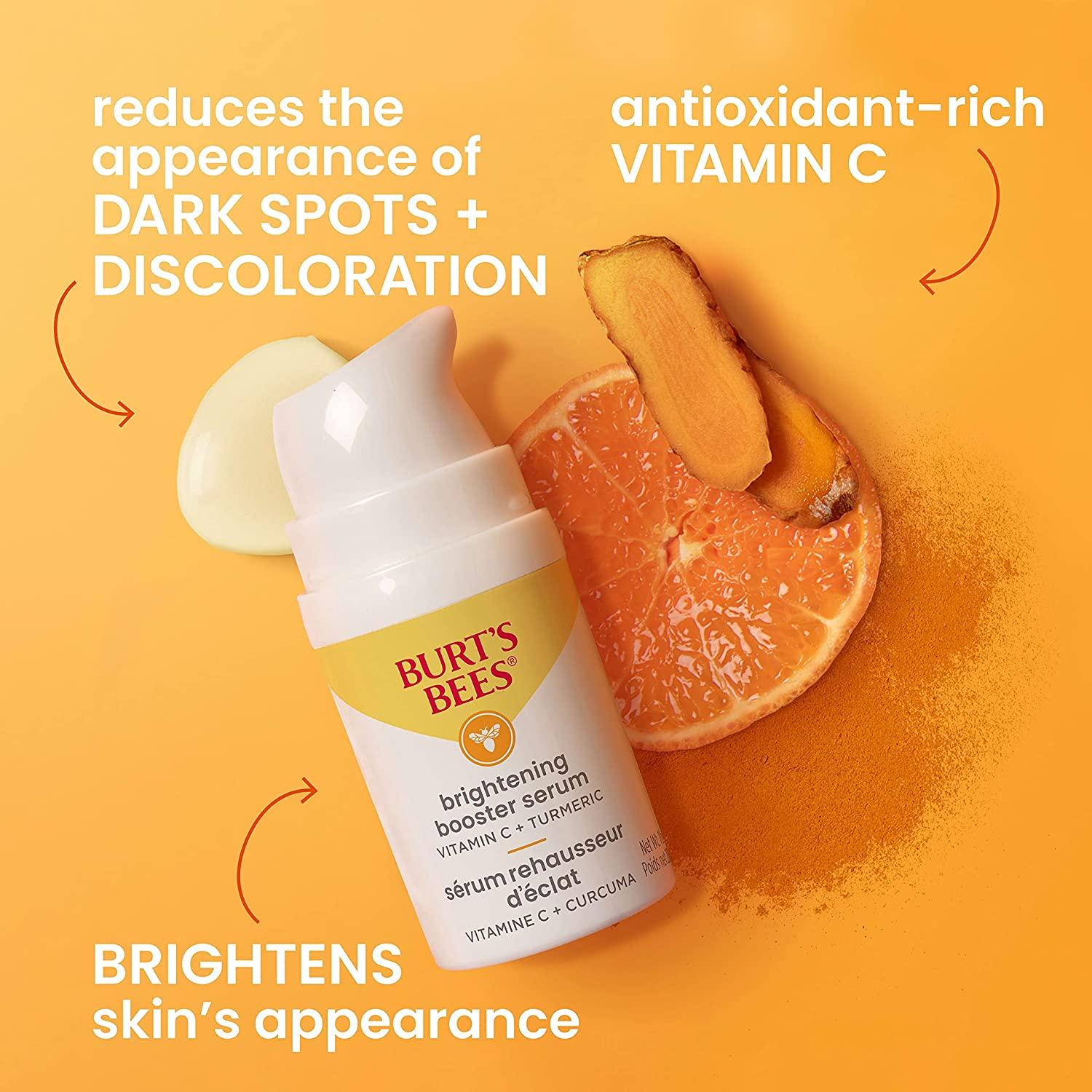 Burt's Bees Vitamin C Turmeric Face Serum Brightens Skin, Reduces