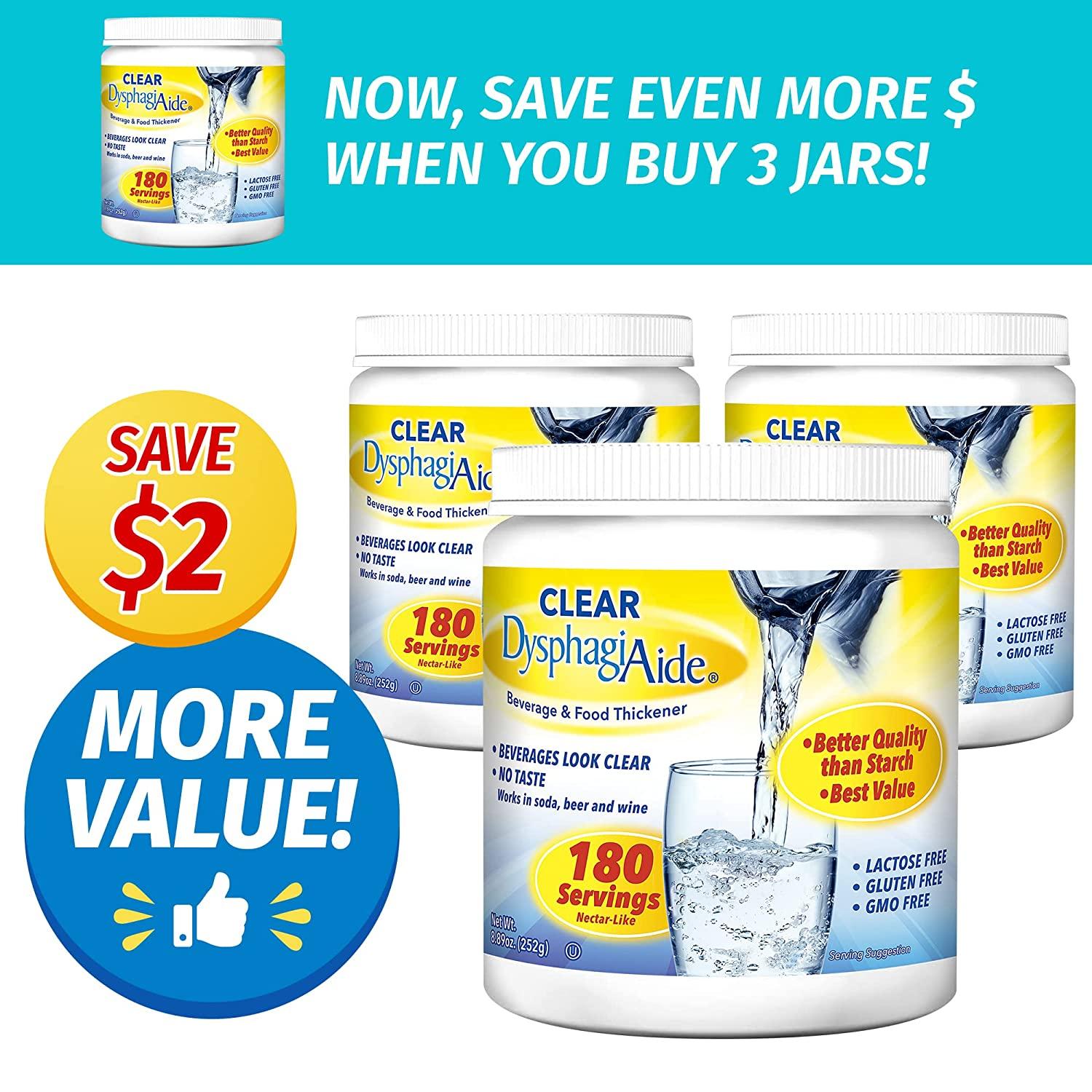 Clear DysphagiAide Thickener Powder Instant Thickener for Liquids and