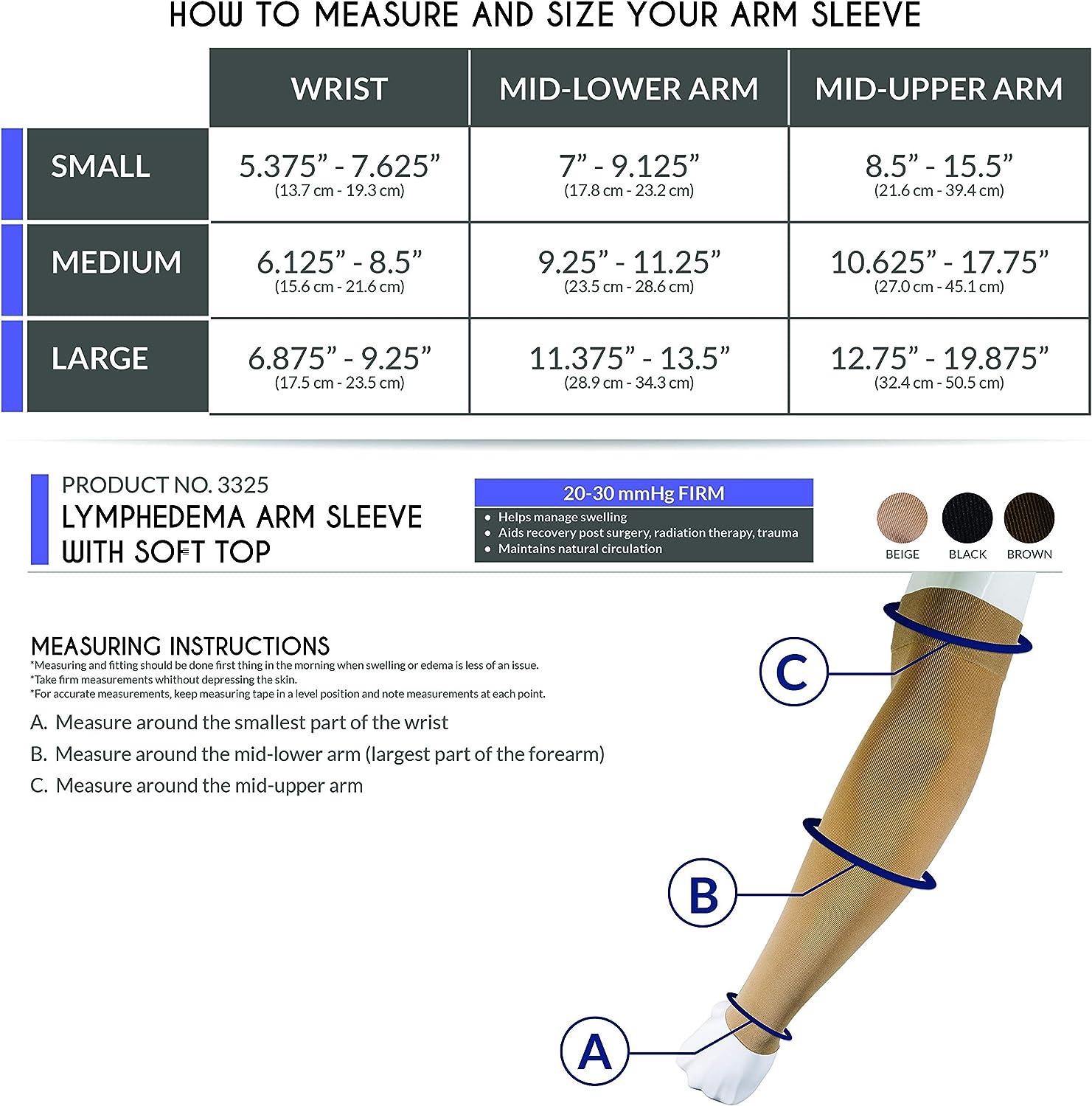 Truform Lymphedema Compression Arm Sleeve, 2030 mmHg Post Mastectomy