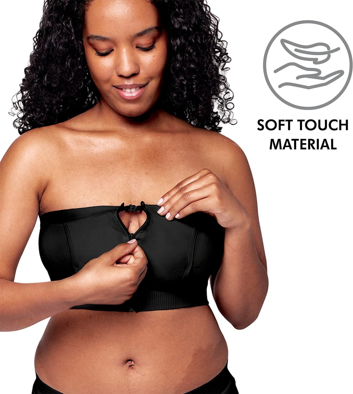 Medela Hands Free Pumping Bustier Easy Expressing Pumping Bra with Adaptive  Stretch Black L
