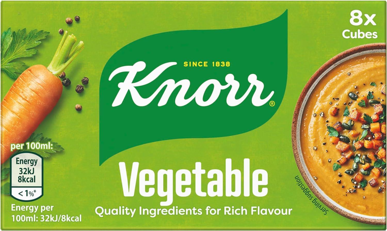 Knorr Vegetable Stock Cubes glutenfree to add a rich flavour to vegetablebased and vegetarian