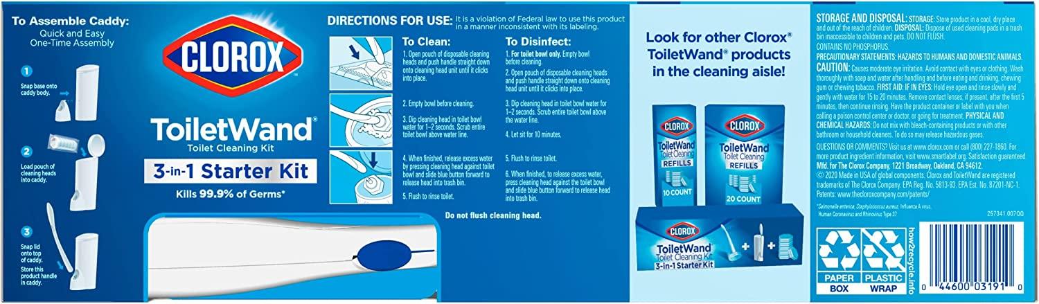 Clorox Toiletwand Disposable Toilet Cleaning System - Toiletwand Storage  Caddy And 6 Refill Heads : Target