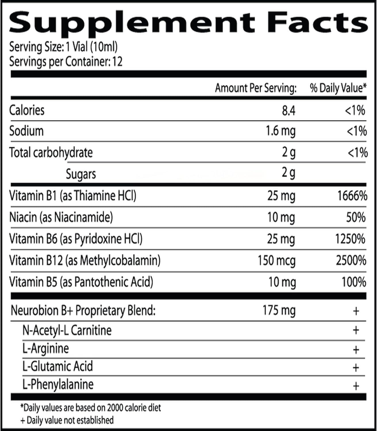 Neurobion Plus Liquid Dietary Supplement B Complex 10 Vials