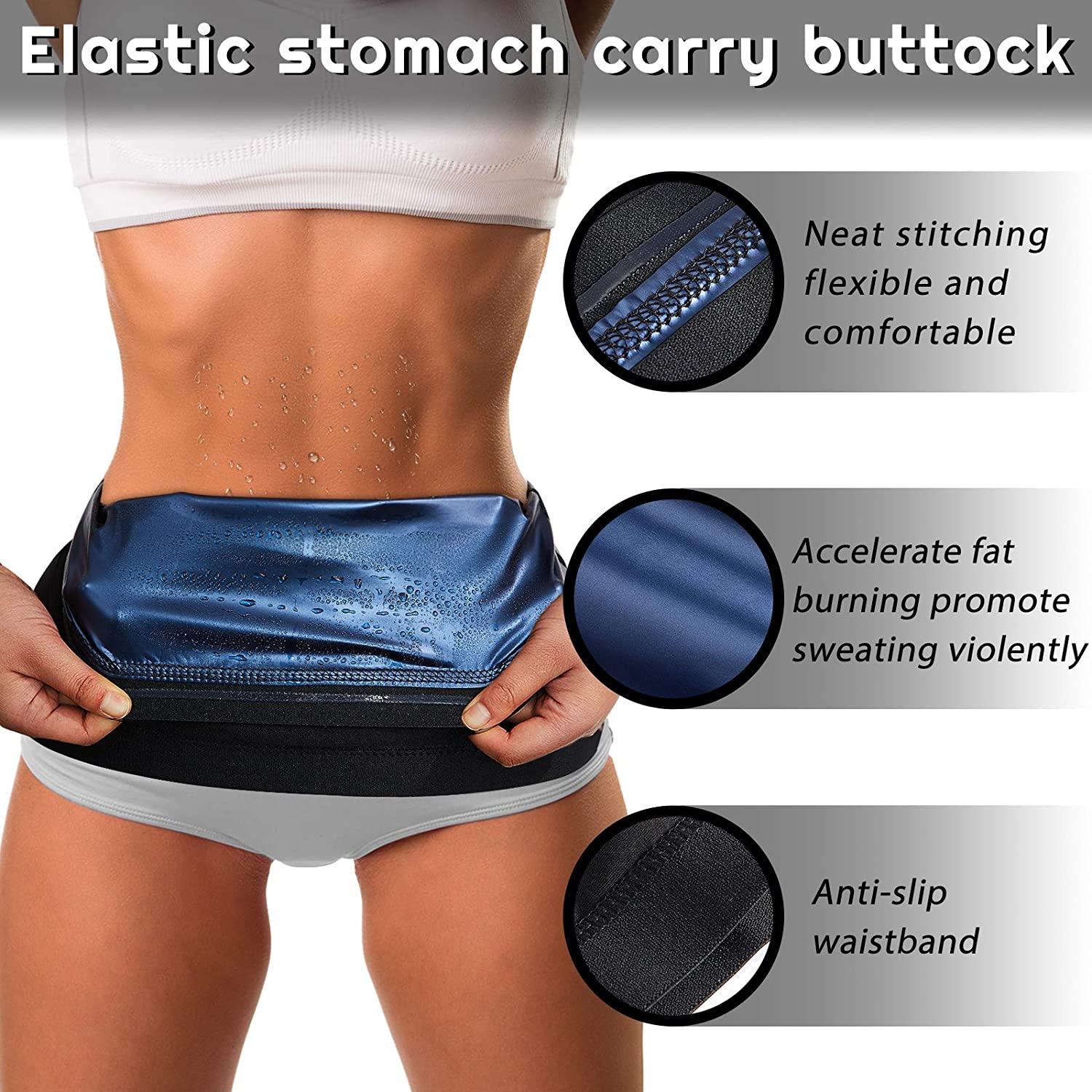 Waist Trimmer Sweat Waist Trainer Wrap Stomach Wraps for Women Bodybuilding  Blue Inner Medium