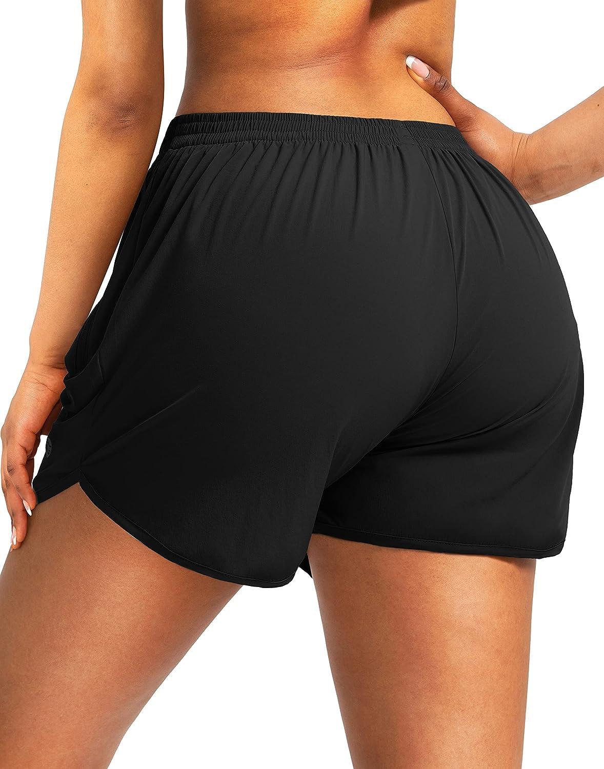 Buy NOMINATE Womens 3 Inches Running Shorts with Liner Lightweight Athletic  Quick Dry Shorts for Women with Zipper Pockets at