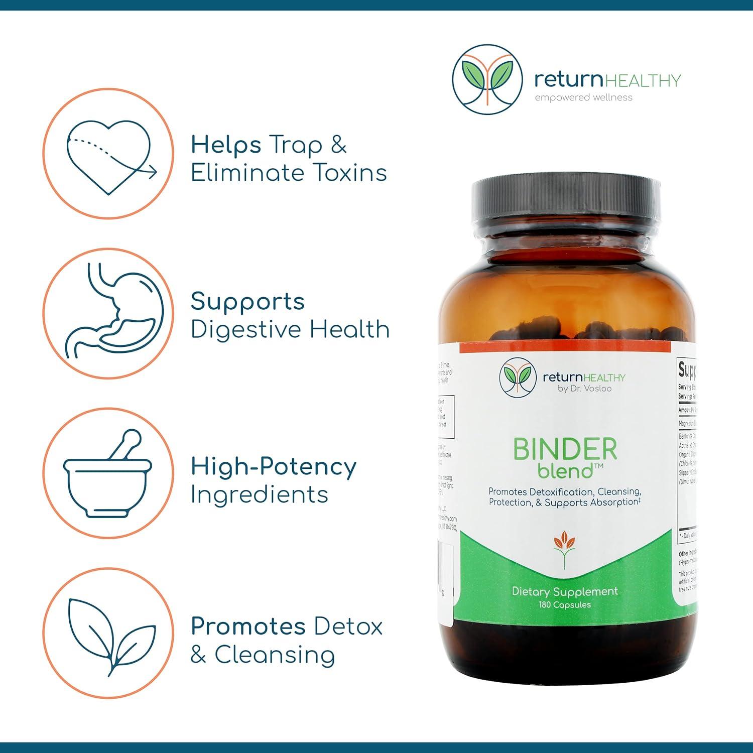 Return Healthy Binder Blend Toxin Binder Supplement Detox Capsules