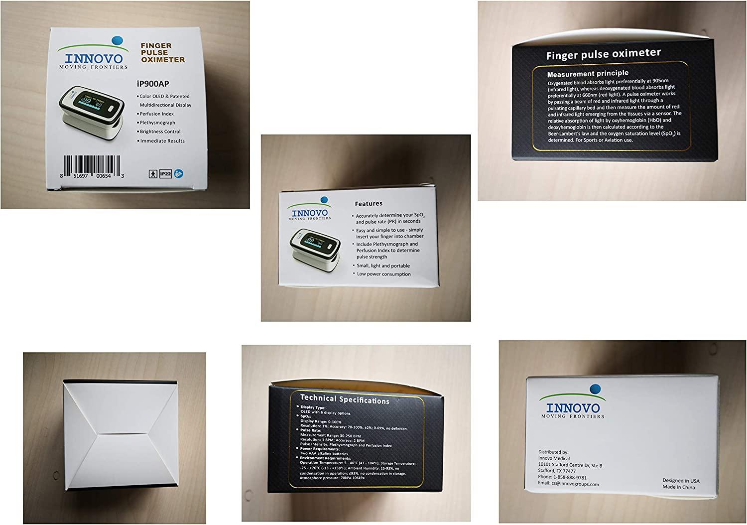 Buy Innovo Deluxe iP900AP Fingertip Pulse Oximeter Accurate Oxygen