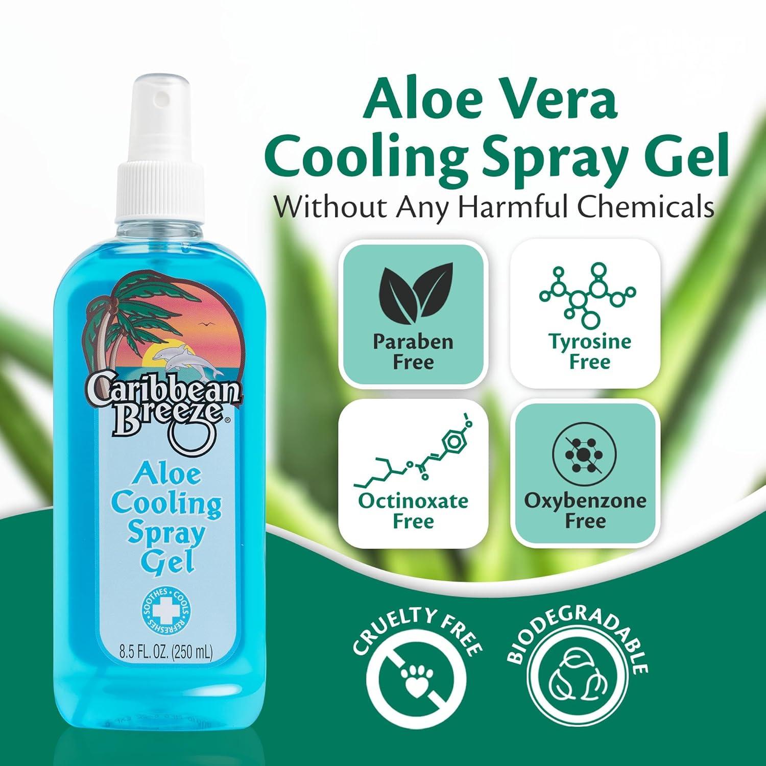Caribbean Breeze Aloe Cooling Spray Gel | Sunburn Relief with Mango Lime &  Tea Tree | Vitamin-Enriched 8.5 oz | Buy Now with Express International  Delivery | GoSupps.com