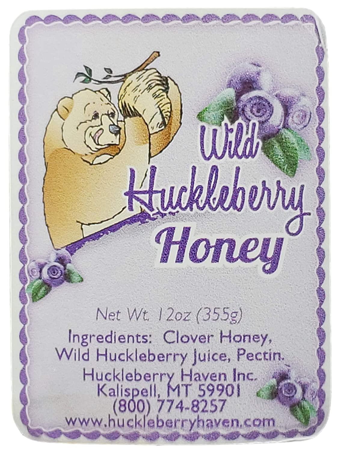 Wild Huckleberry Honey Bear 12.0 oz - Pure and Natural Huckleberry ...