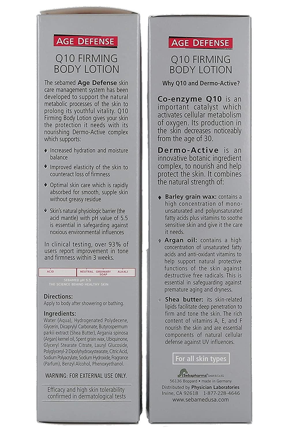 Set of 2 Sebamed Age Defense Q10 Firming Body Lotion AntiAging