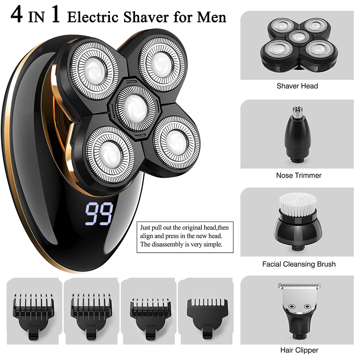 Kibiy Electric Shavers for Men Bald Head Shaver Mens Electric Razors