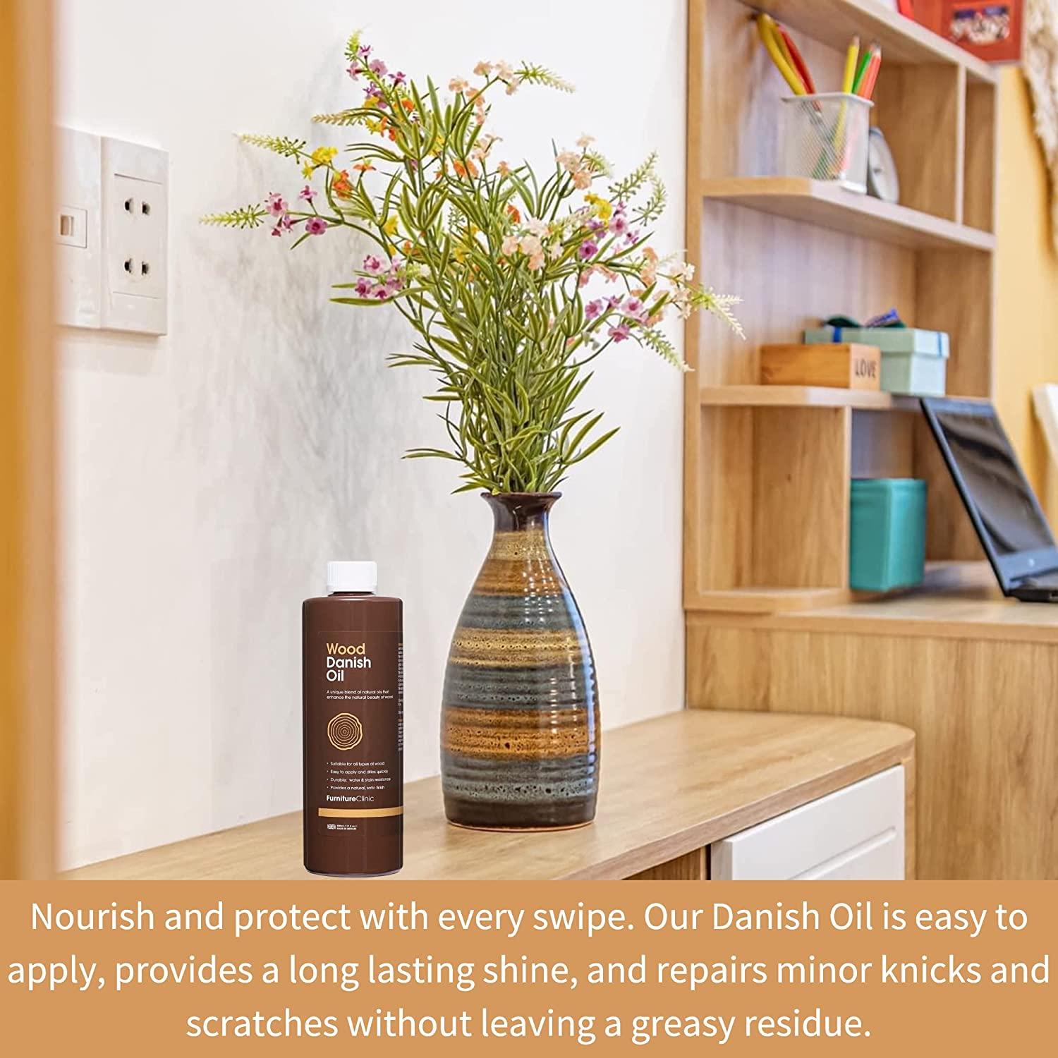FurnitureClinic Danish Oil 8.5oz Wood Care Treatment for Interior