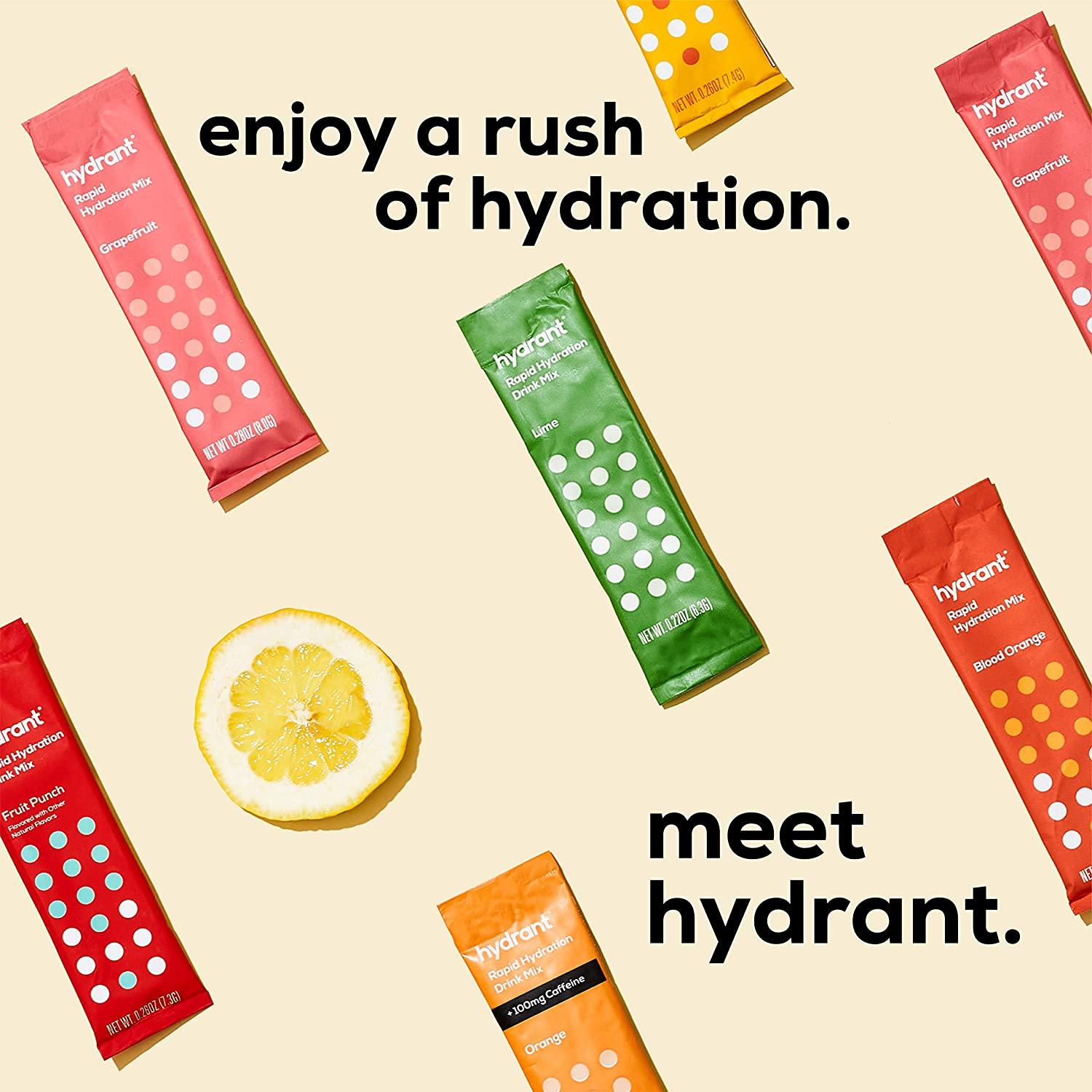 Hydrant Hydrate 30 Stick Packs, Electrolyte Powder Rapid Hydration Mix