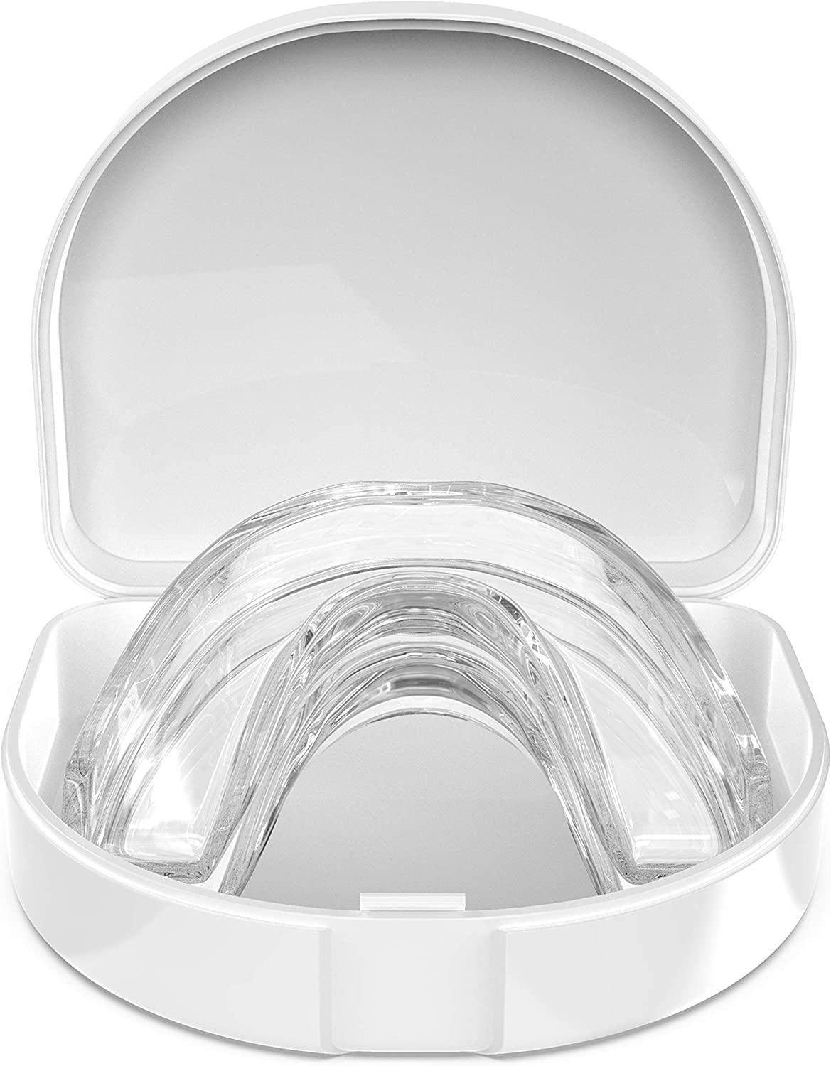 GRINDSHIELD Bruxism Mouth Guard Smaller Size, Moldable & Custom Fit Set of 4 with Case