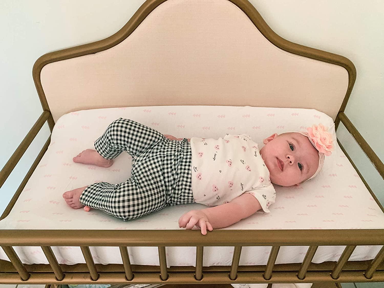 Premium 100% Cotton Girl Changing Pad Cover Pack Pink White