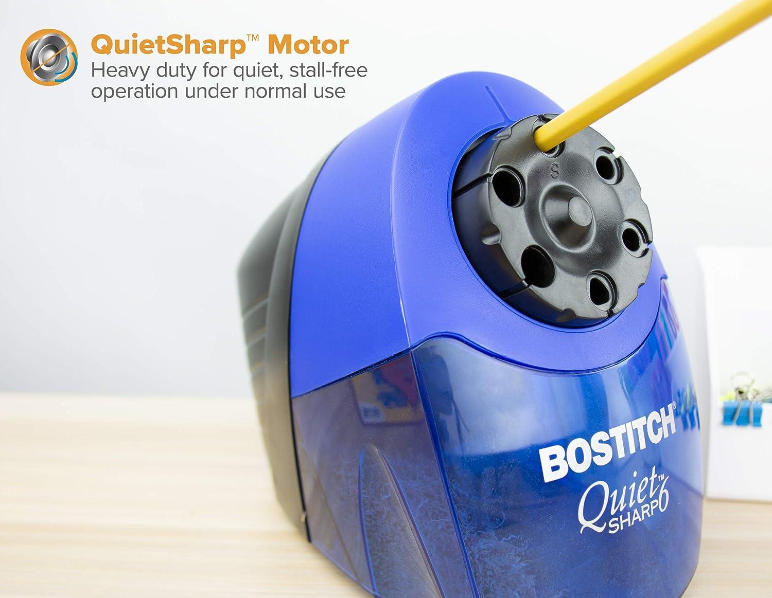 Bostitch Office QuietSharp 6 Electric Pencil Sharpener Heavy Duty Classroom  Sharpener Size Selector with 6 Different Sizes Compatible With Colored  Pencils Perfect for Classroom and Homeschool Use