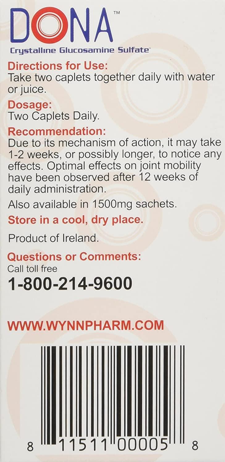 DONA Crystalline Glucosamine Sulfate 60 caplets Health and Beauty
