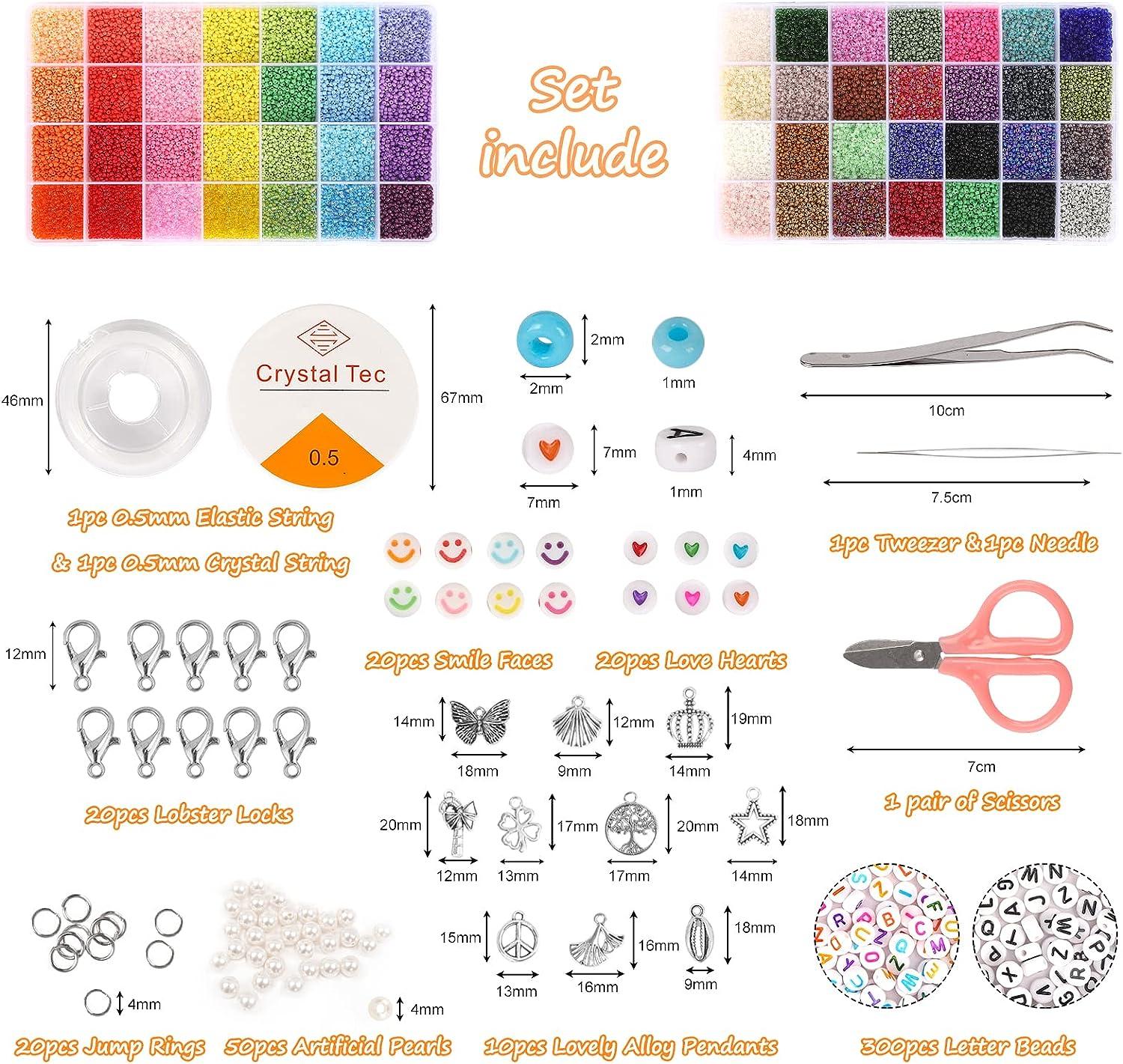 QUEFE 4320pcs 72 Colors, 5mm Glass Seed Beads for Bracelet Making Kit,  Small Beads for Jewelry Making with Letter Beads for Crafts Gifts