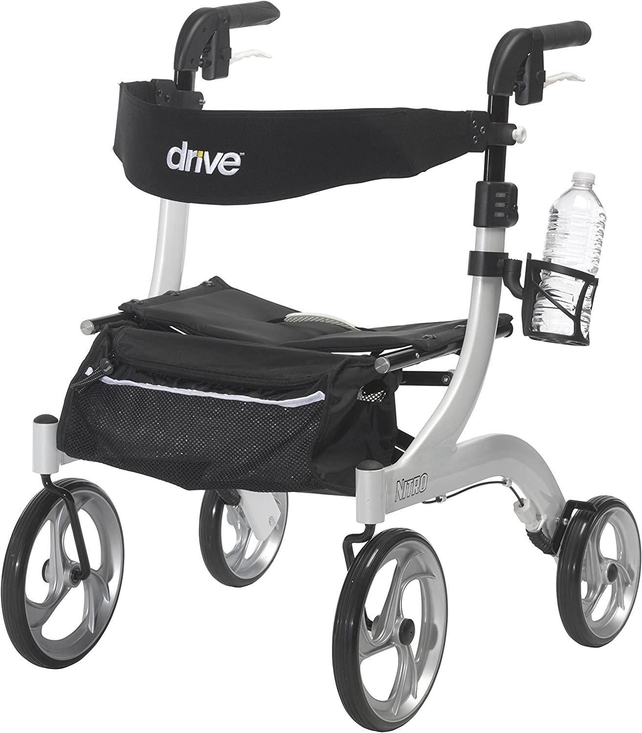 Drive Medical Nitro ClipOn Cup Holder for Walker Rollator, 6 x 4 x 3.5