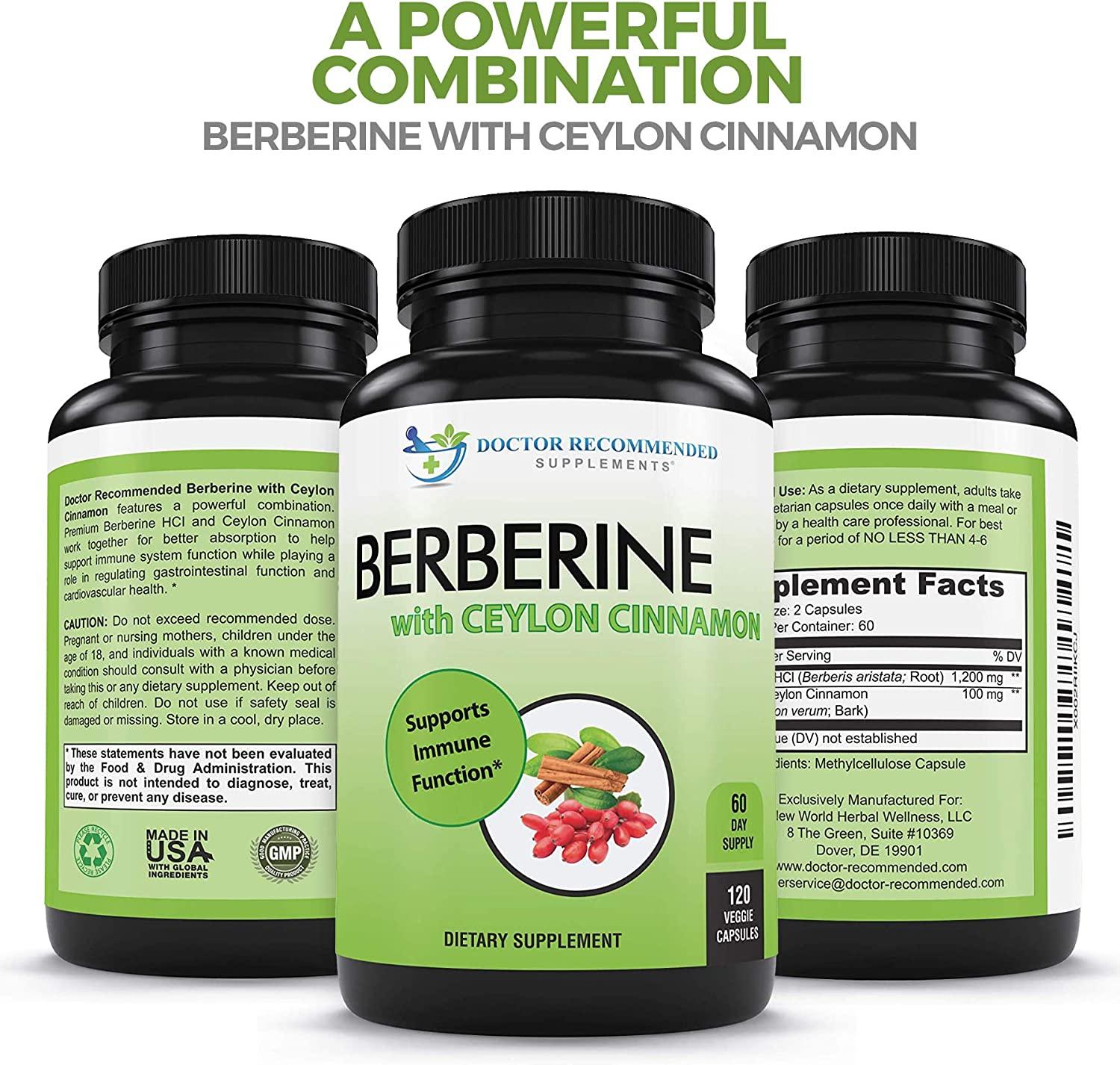 Berberine with Ceylon Cinnamon 1200mg Berberine & 100mg Organic