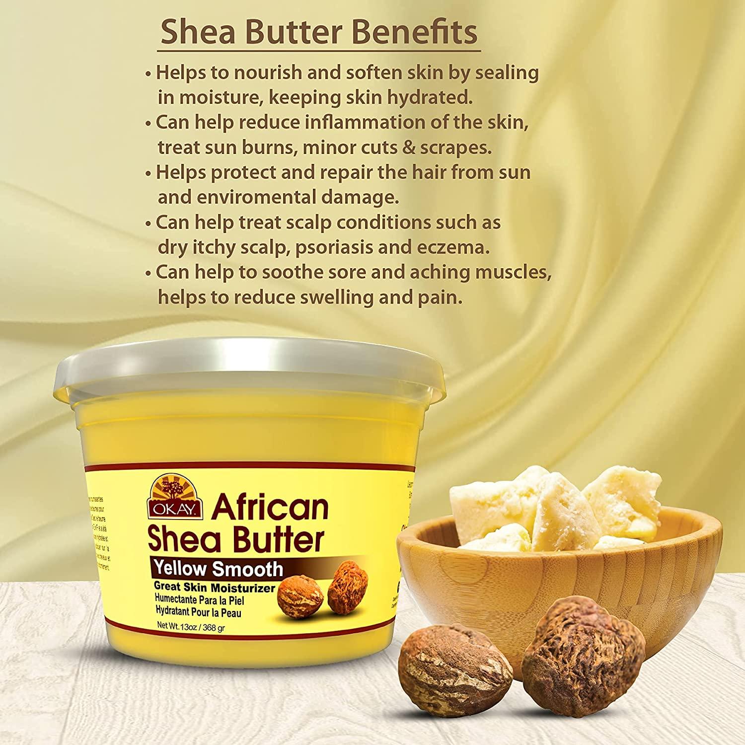 Okay Pure Naturals African Shea Butter Yellow Smooth 13 oz (368 g)