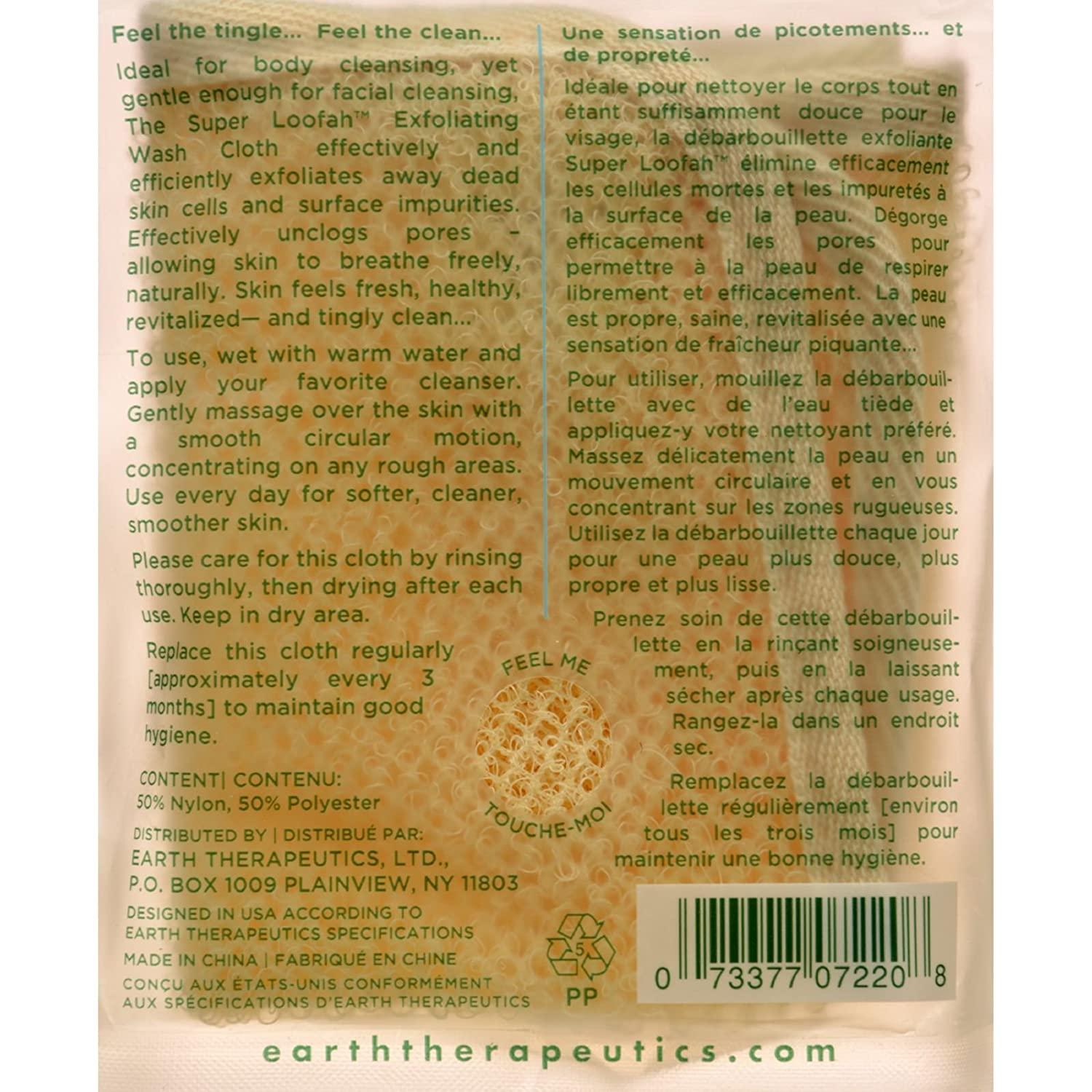 Earth Therapeutics Loofah, Super, Exfoliating, Wash Cloth