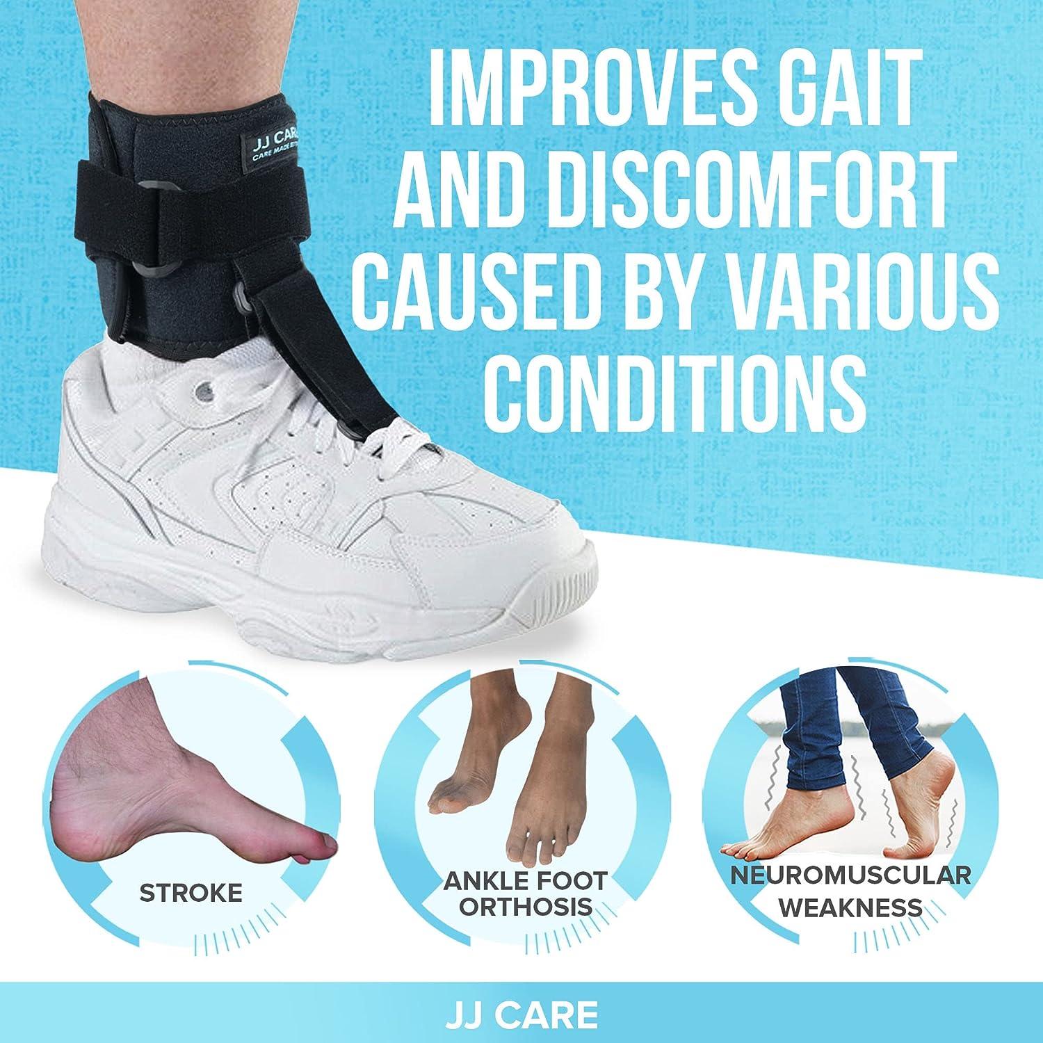 JJ CARE AFO Foot Drop Brace Unisex Adjustable Drop Foot Brace Foot