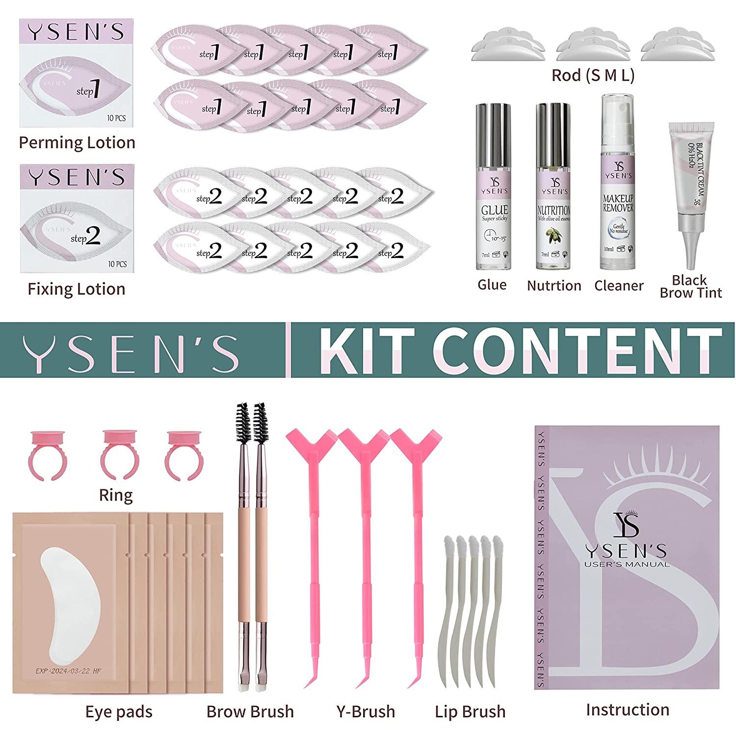 Ysens 3 in 1 Lash Lift Kit Eyebrow Lift and Tint Kit Black Instant