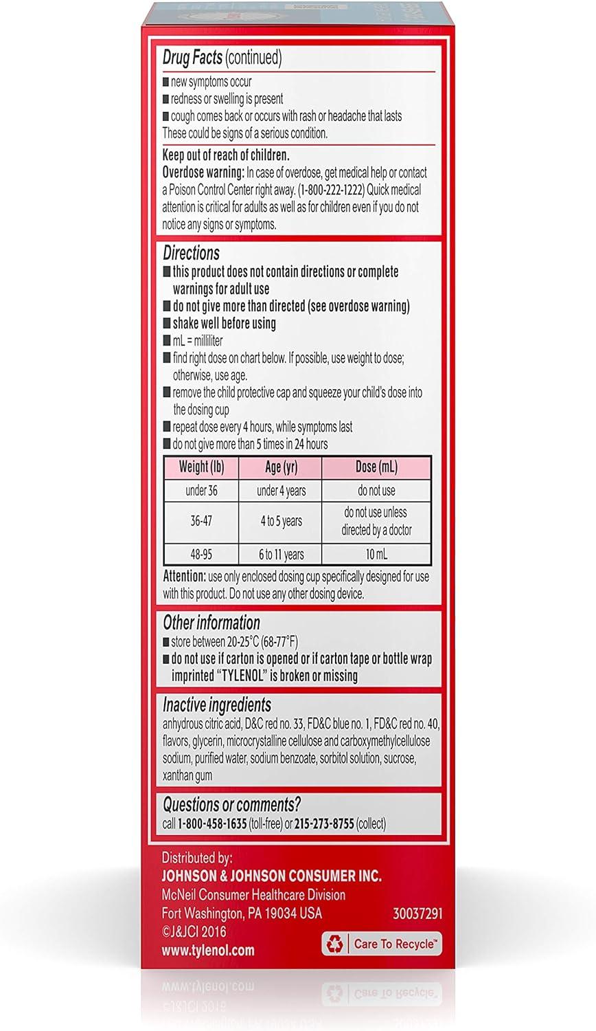 Tylenol Children's Cold + Cough + Runny Nose Grape Oral Suspension 4 oz