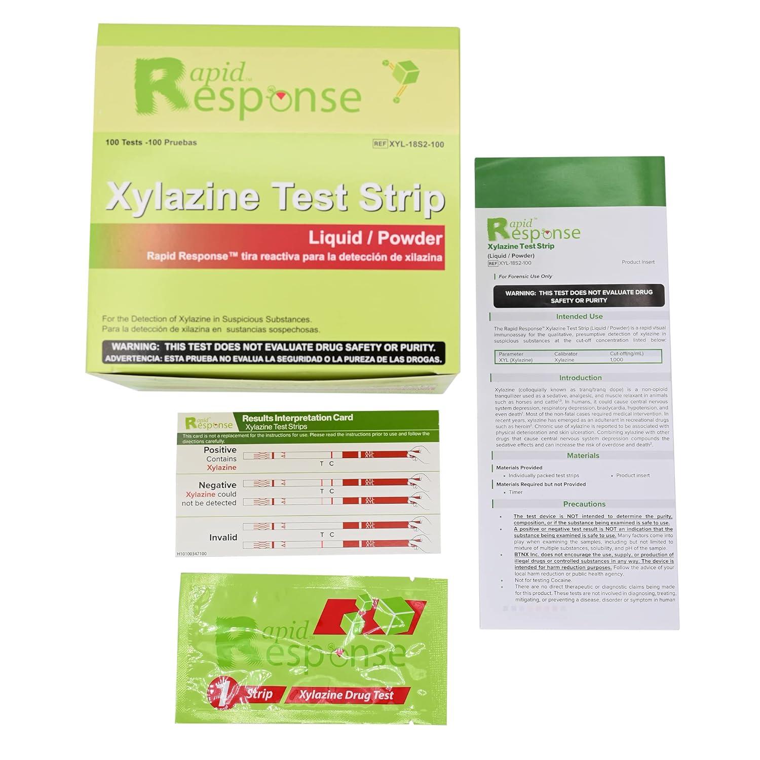 Rapid Response Xylazine Test Strip (Liquid / Powder) (100 strips/box)