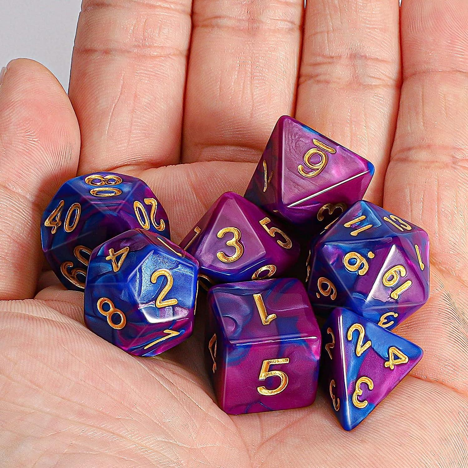 CiaraQ 35-Piece DND Dice Set With Pouches - Polyhedral Dice For Dungeons & Dragons, RPG Games