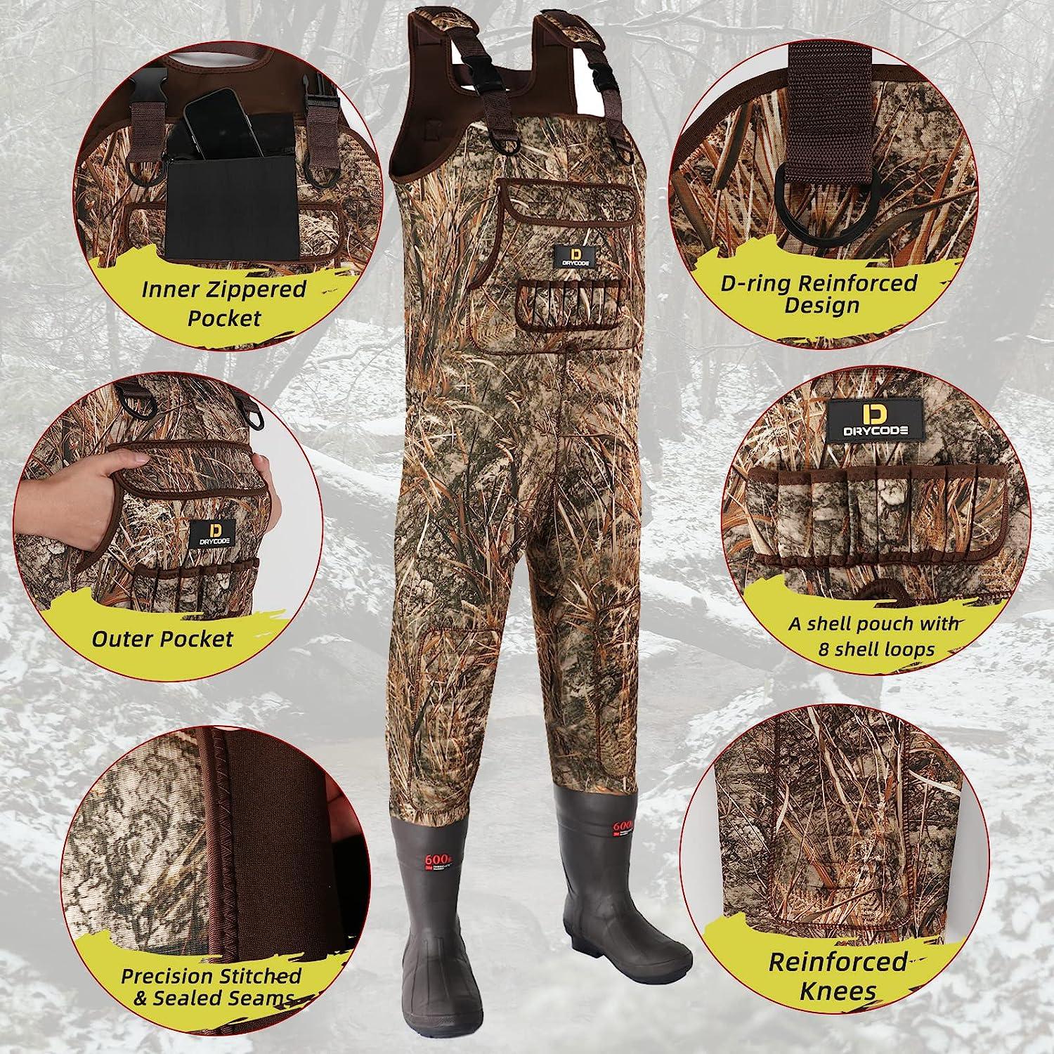  HISEA Neoprene Chest Waders for Men with Boots Duck Hunting  Waders with Hanger : Sports & Outdoors