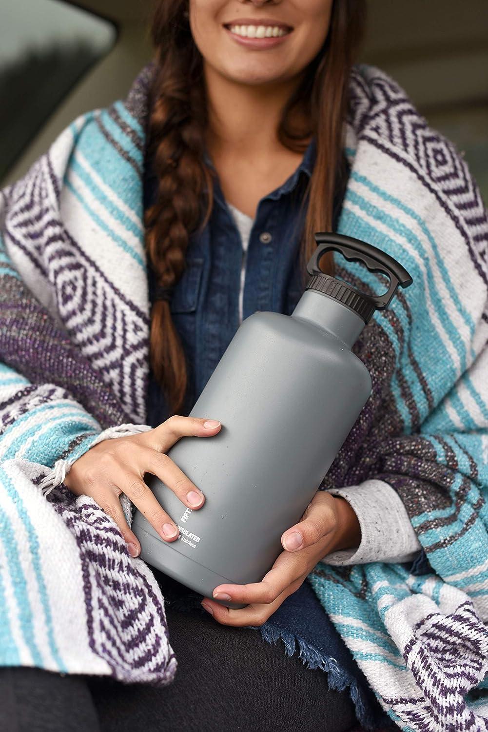 FIFTY-FIFTY 64oz Stainless Steel Growler Water Bottle, Navy