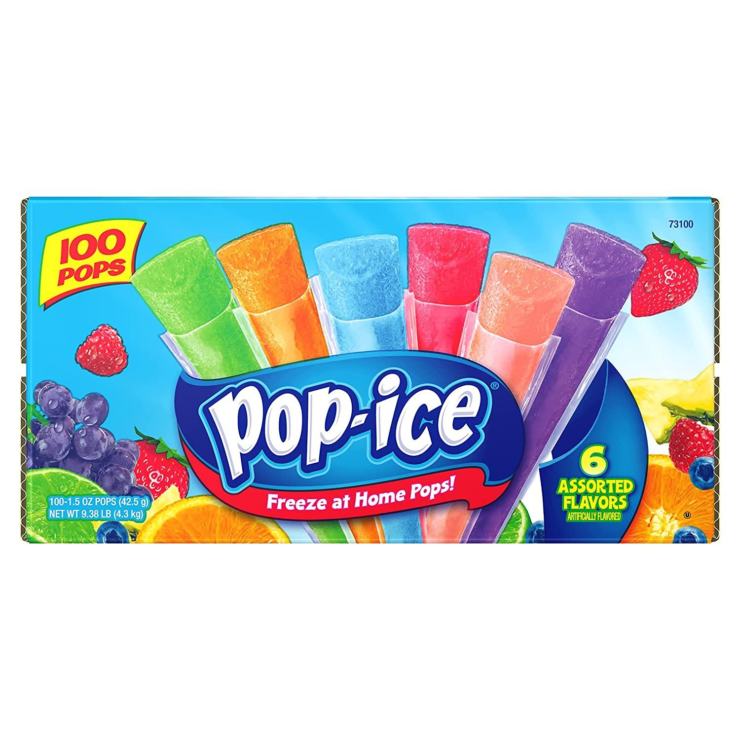 Pop-Ice Pops, Assorted Flavors - 80 pack, 1 oz pops