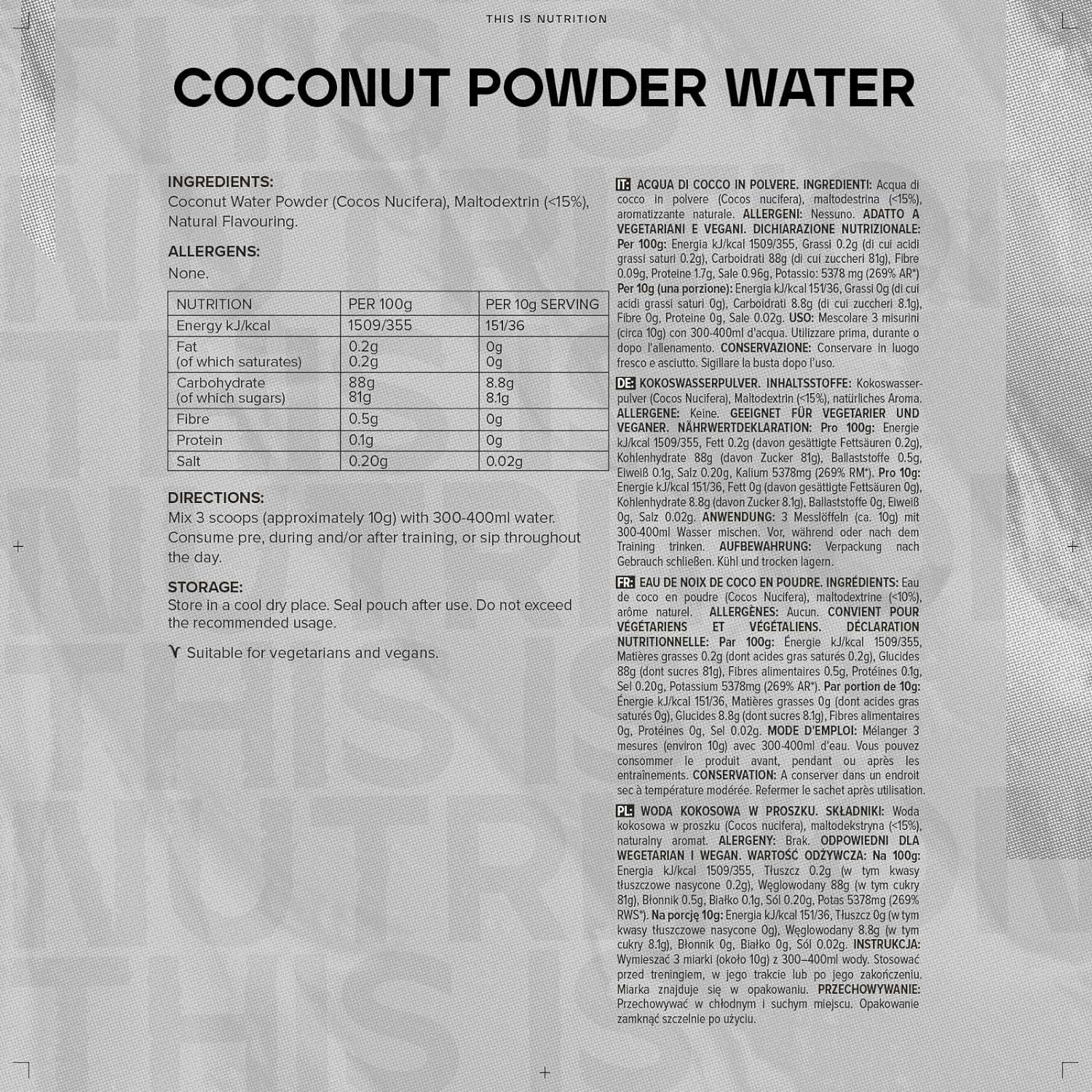 Bulk Coconut Water Powder Natural Electrolytes 500 g 500 g (Pack of 1)